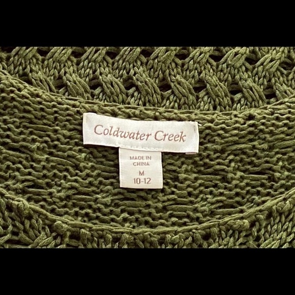 COLDWATER CREEK DARK GREEN KNITED TOP MEDIUM 10-12 - Picture 6 of 6